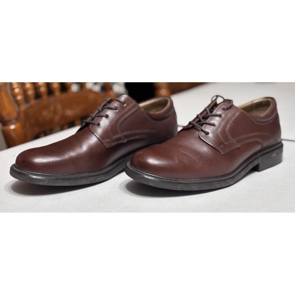 Nunn Bush Runway Men's 8.5M Brown Leather Oxford‎ Dress Shoes Made in Brazil